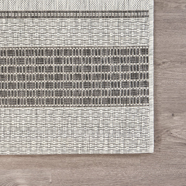 2’ x 3’ Monochrome Striped Indoor Outdoor Scatter Rug