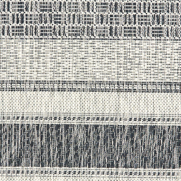 2’ x 3’ Monochrome Striped Indoor Outdoor Scatter Rug