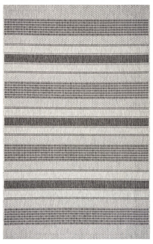 5’ x 8’ Monochrome Striped Indoor Outdoor Area Rug