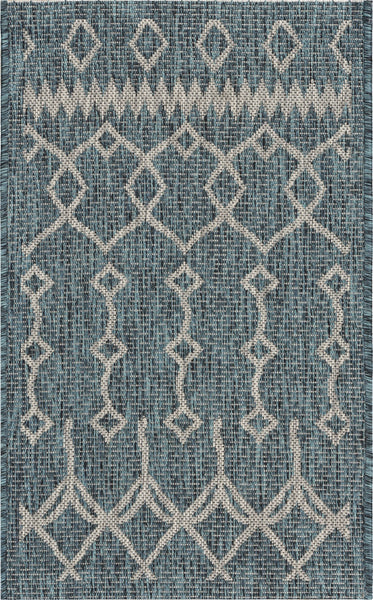 2’ x 3’ Blue Array Indoor Outdoor Scatter Rug