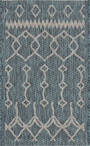 2’ x 3’ Blue Array Indoor Outdoor Scatter Rug