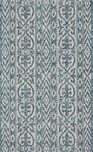 3’ x 5’ Blue Geometric Indoor Outdoor Area Rug