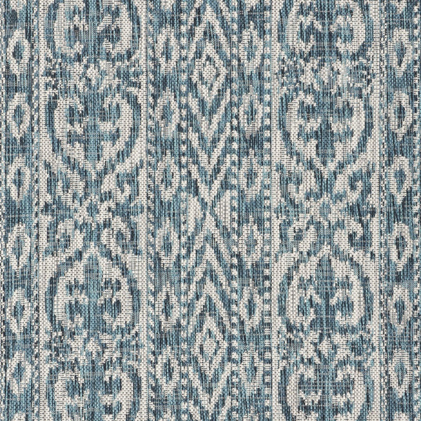 3’ x 5’ Blue Geometric Indoor Outdoor Area Rug