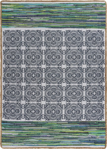 3’ x 5’ Blue and Green Chindi Area Rug