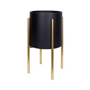 Stratton Home Decor Modern Black and Gold Metal Plant Stand