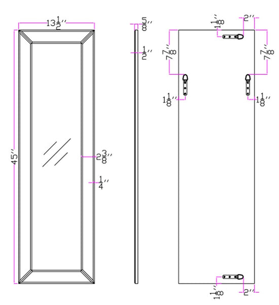 Long Beleved Edge Mirror