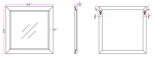 Grey Square Glass Mirror