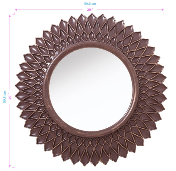 Bronze Round Flower Shaped Mirror