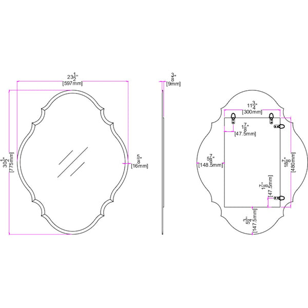 Scalloped Convex Glass Mirror