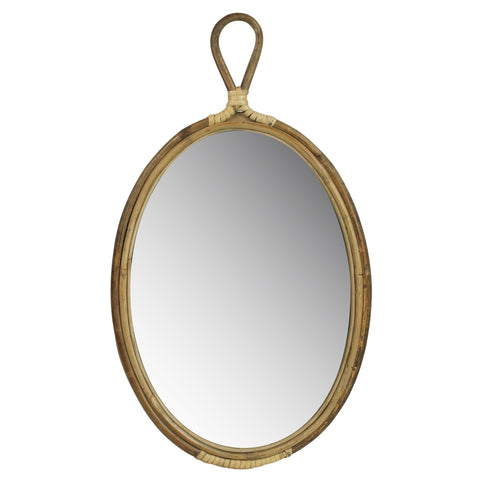 Oval Bamboo Wall Mirror