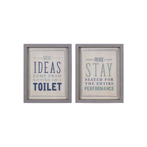 Set of Two Bathroom Themed Wall Art