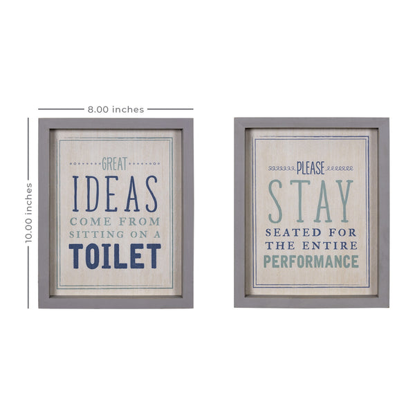 Set of Two Bathroom Themed Wall Art