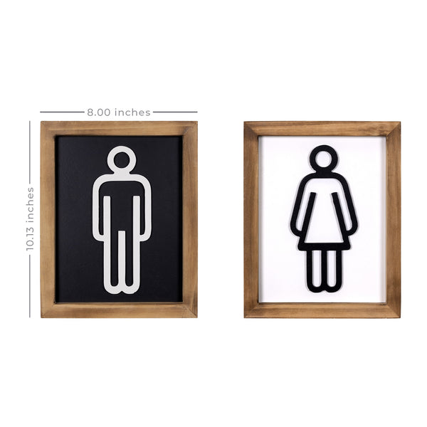 Set of Two His and Hers Bathroom Wall Art