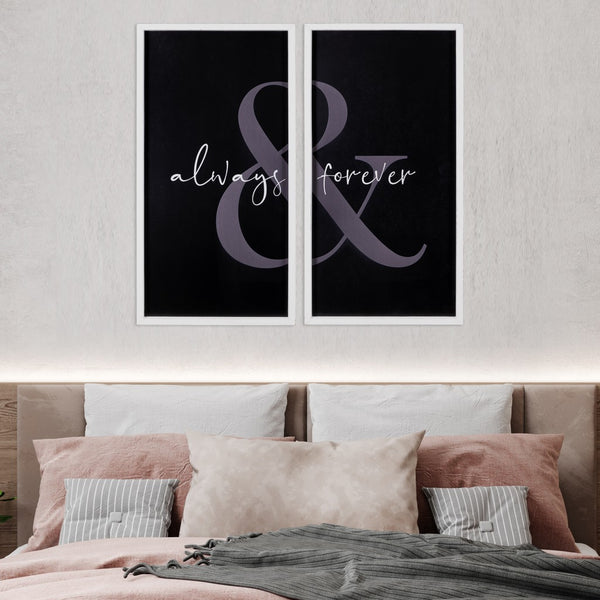 Stratton Home Decor Always &amp; Forever Set of 2 Framed Wall Art