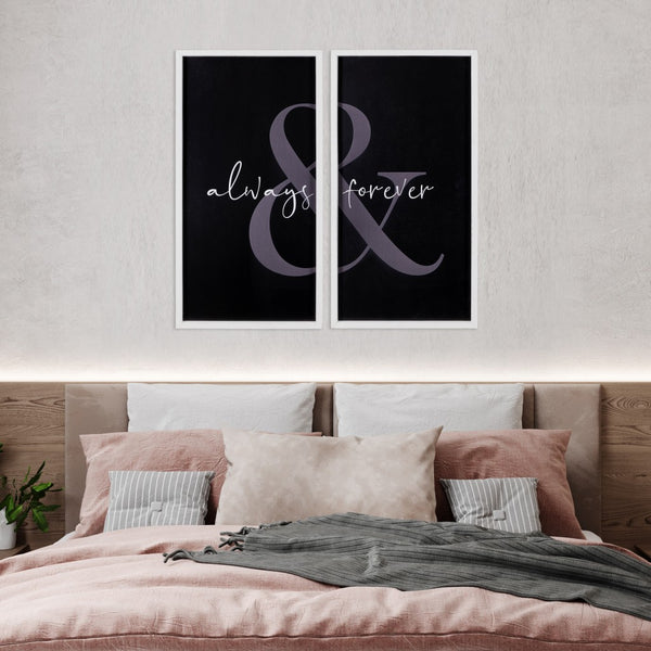 Stratton Home Decor Always &amp; Forever Set of 2 Framed Wall Art