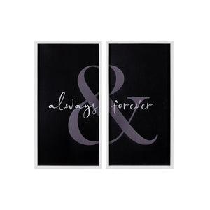 Stratton Home Decor Always &amp; Forever Set of 2 Framed Wall Art