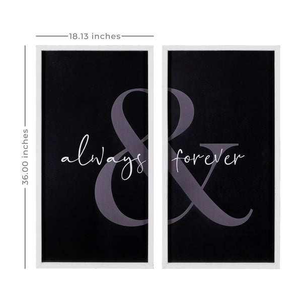 Stratton Home Decor Always &amp; Forever Set of 2 Framed Wall Art