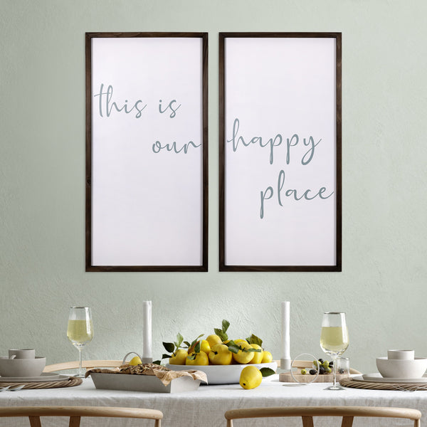 Stratton Home Decor This is Our Happy Place Set of 2 Framed Wall Art