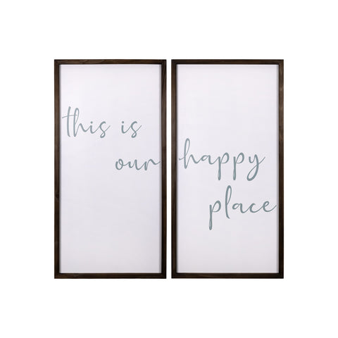 Stratton Home Decor This is Our Happy Place Set of 2 Framed Wall Art