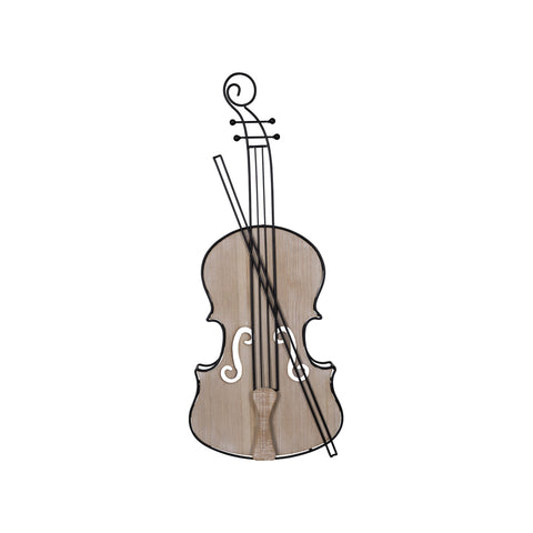 Stratton Home Decor Decorative Metal and Wood Cello Wall Decor