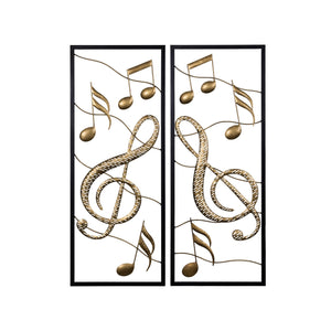 Set of Two Gold and Black Musical Frames