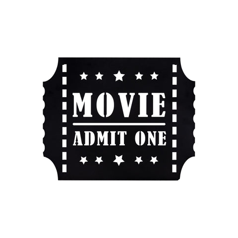 Black Metal Movie Ticket Admit One Wall Art