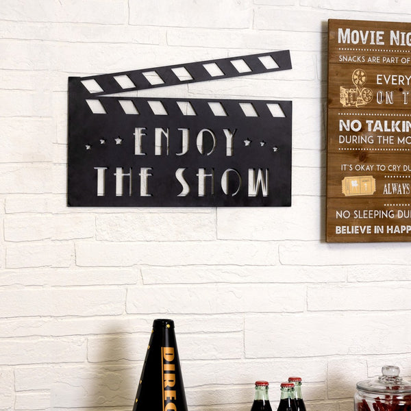 Black Metal Enjoy The Show Clapboard Wall Art