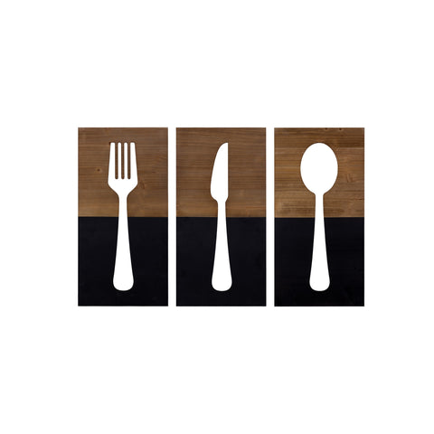 Stratton Home Decor Farmhouse Two-tone Utensils Wall Decor Set