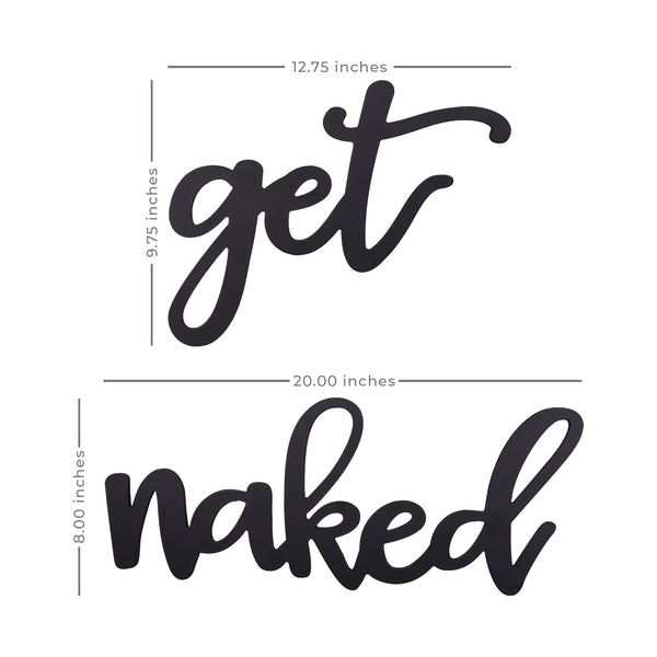 Black Metal Get Naked Wall Sign