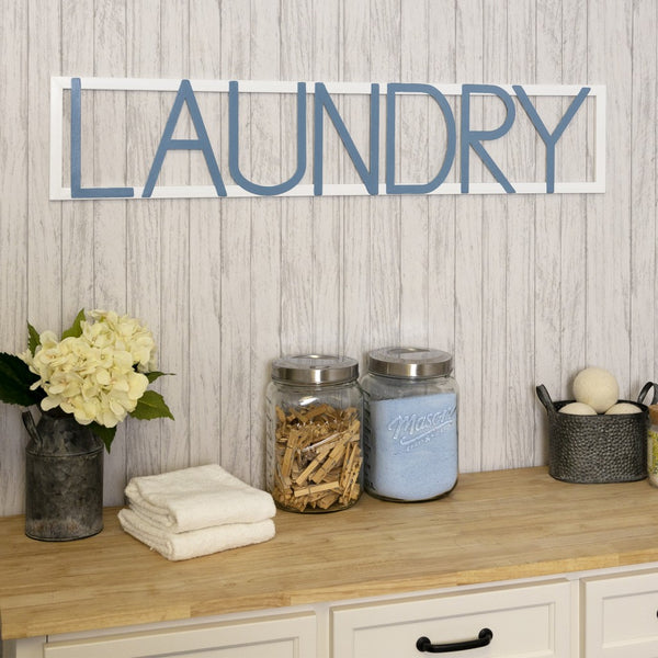 Modern Large Metal Laundry Wall Sign