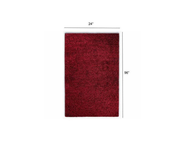 2’ x 8’ Burgundy Contemporary Runner Rug