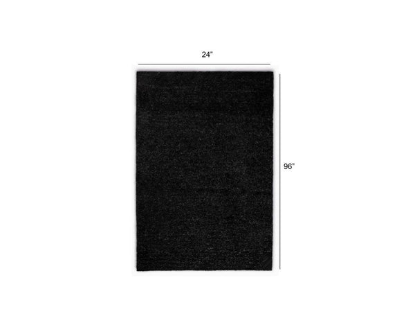 2’ x 8’ Black Contemporary Runner Rug