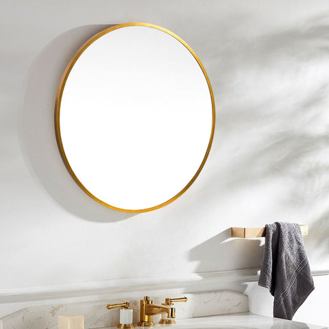 Minimal Gold Round Wall Mirror