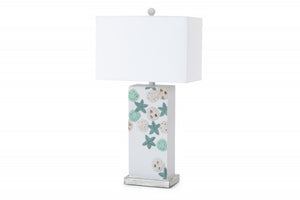 Set of 2 Blue and White Starfish Table Lamps