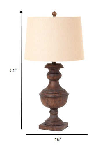 Set of 2 Brown Traditional Vase Table Lamps