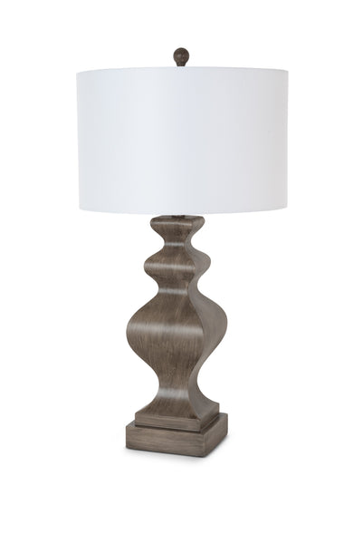 Set of 2 Ash Gray Curvy Table Lamps