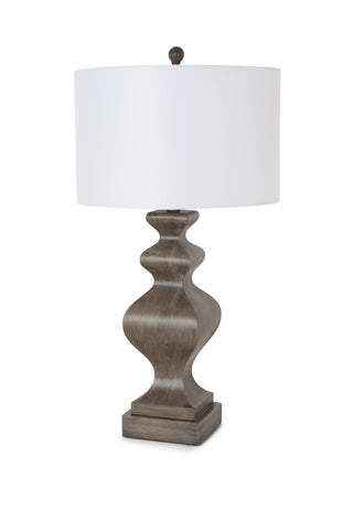 Set of 2 Ash Gray Curvy Table Lamps