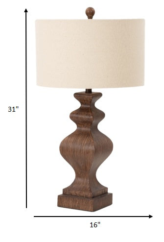 Set of 2 Rustic Brown Curvy Table Lamps