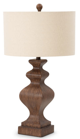 Set of 2 Rustic Brown Curvy Table Lamps