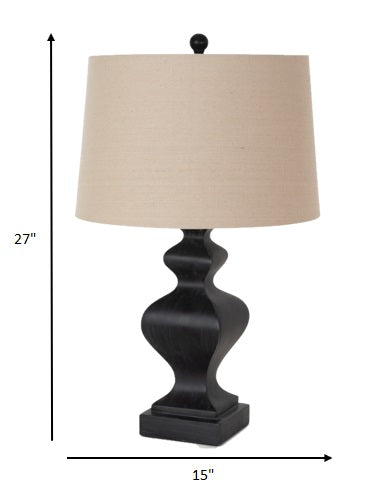 Set of 2 Black Curvy Base Table Lamps