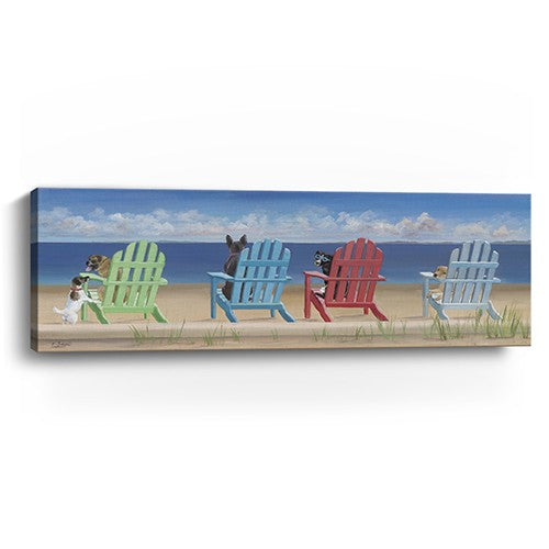 30" Dogs at the Beach Canvas Wall Art