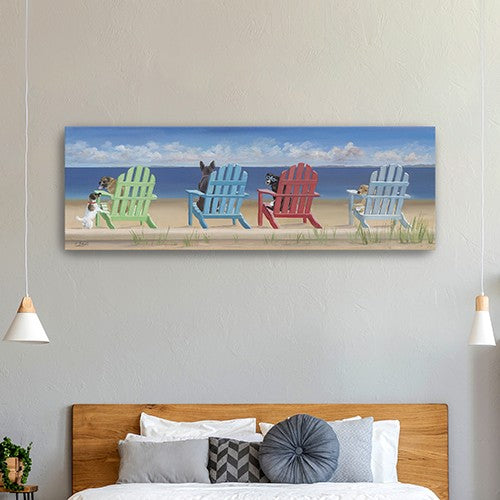 30" Dogs at the Beach Canvas Wall Art