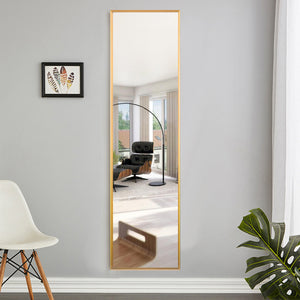 Long Gold Full Length Standing Mirror