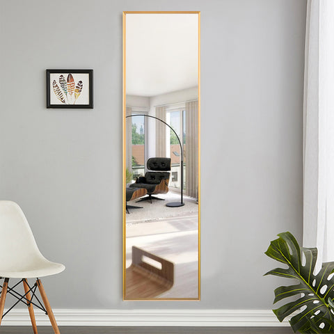 Long Gold Full Length Standing Mirror