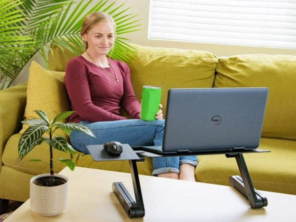 Black Folding Laptop Desk or Laptop Stand with Mousepad