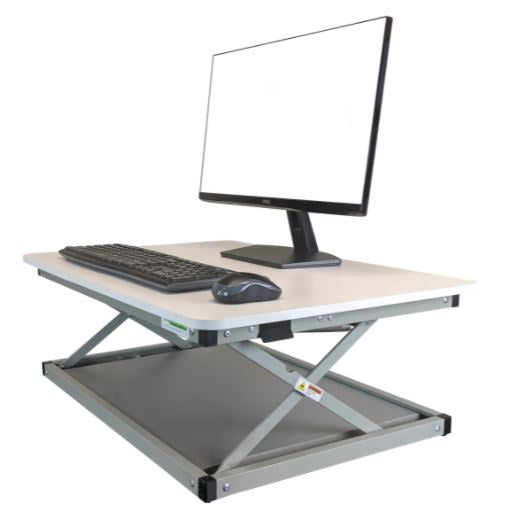 Small Silver Adjustable Standing Desk Converter