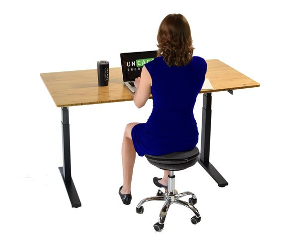 Black and Chrome Active Sitting Rolling Balance Desk Chair