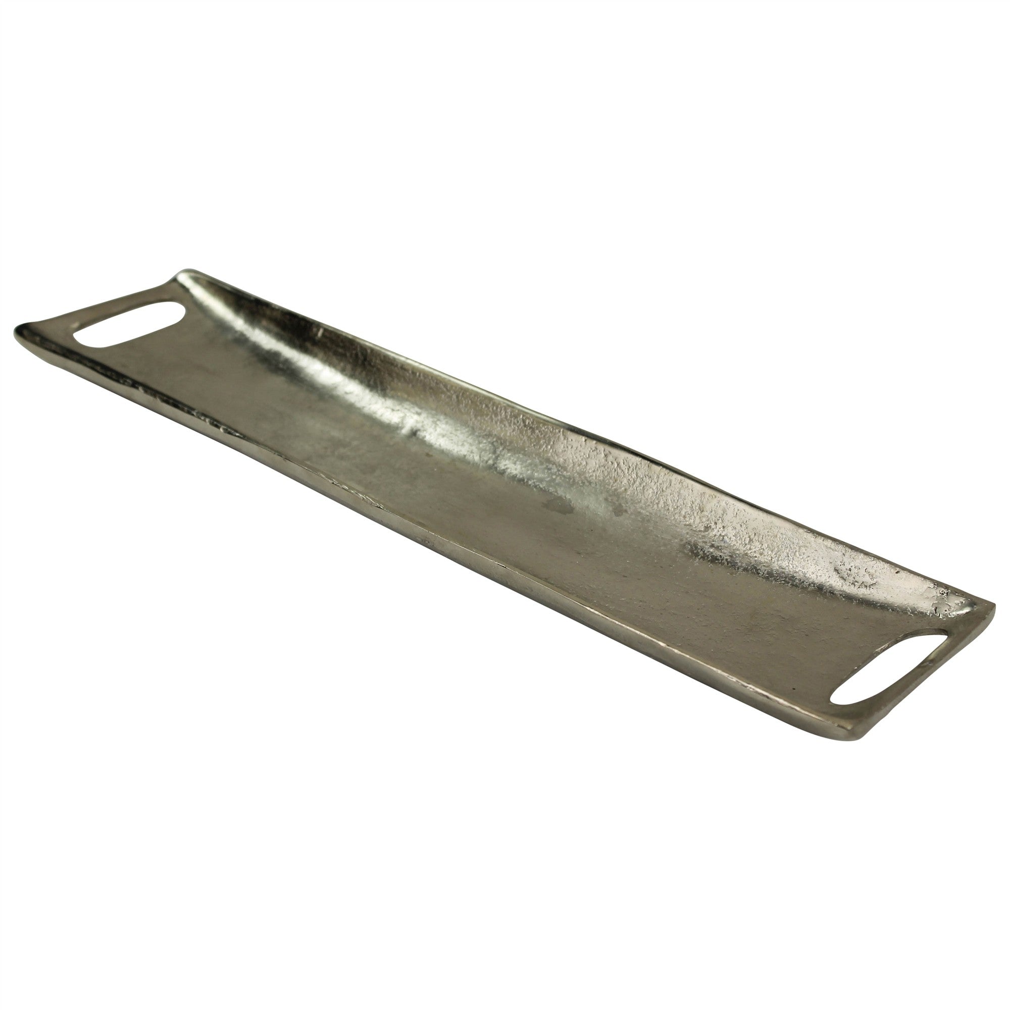 Jumbo Burnished Silver Metal Boat Shaped Tray