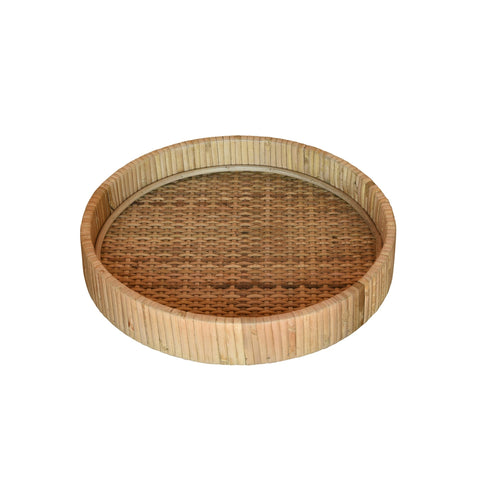 Petite Braided Bamboo Round Tray