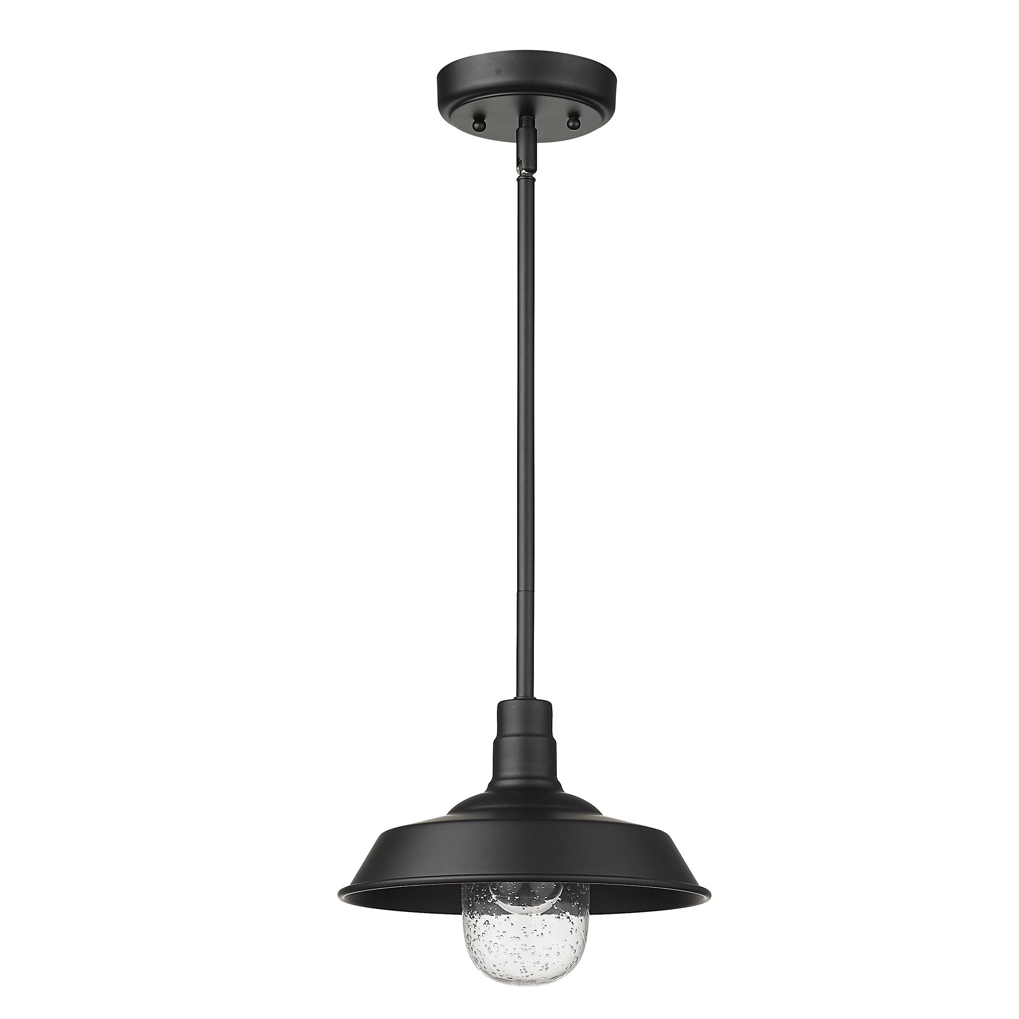 Matte Black Shallow Plate Adjustable Pendant Light